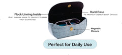 AICA Personalized Name & Charm Sunglasses Case for Men & Women (DarkGrey)