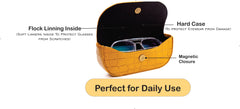 AICA Personalized Name & Charm Sunglasses Case for Men & Women (Yellow)