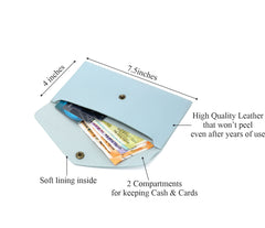 AICA Personalised Name & Charm Leather Wallet Gift for Women (BabyBlue)