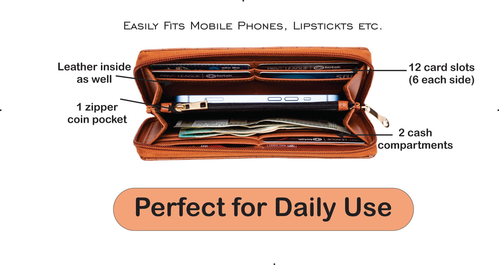 Personalized Self -Textured Womens Wallet- TanBrown
