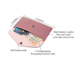 AICA Personalised Name & Charm Leather Wallet Gift for Women (Nude Pink)