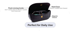 AICA Personalized Name & Charm Sunglasses Case for Men & Women (Black)