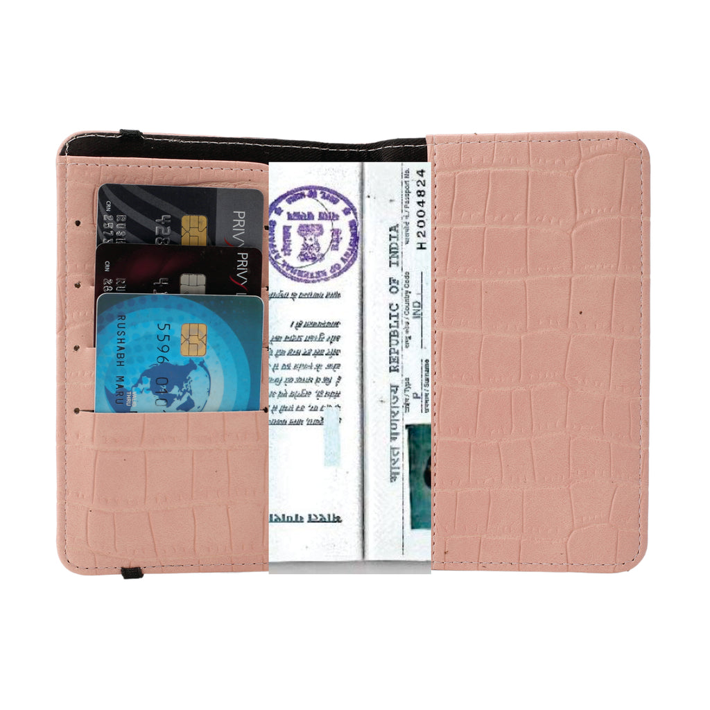 Personalized Self - Textured Passport Cover (BabyPink)