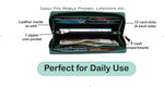Load image into Gallery viewer, AICA Personalized Name &amp; Charm Womens Leather Wallet - DarkGreen
