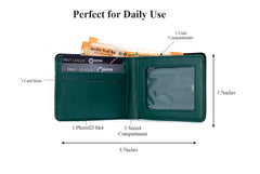 AICA Personalised Name & Charm Mens Leather Wallet (DarkGreen)