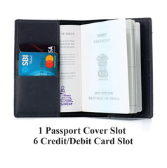 AICA Personalised Name & Charm Leather Passport Cover (Grey)