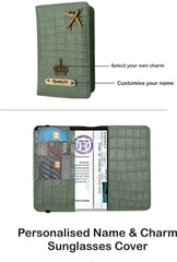 AICA Personalized Name & Charm Self- Leather Wallet Gift Set for Women (MintGreen)