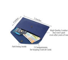 AICA Personalised Name & Charm Leather Wallet Gift for Women (NavyBlue)