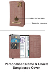 AICA Personalized Name & Charm Self-Textured Leather Wallet Women’s Combo Giftset (NudePink)