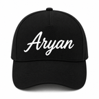 AICA Personalised Name Flex Cap for Kids | Free Size | Gifts for Kids (Black)