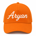 AICA Personalised Name Flex Cap for Kids | Free Size | Gifts for Kids (Orange)