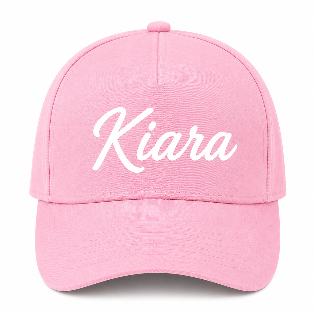 AICA Personalised Name Flex Cap for Kids | Free Size | Gifts for Kids (Pink)