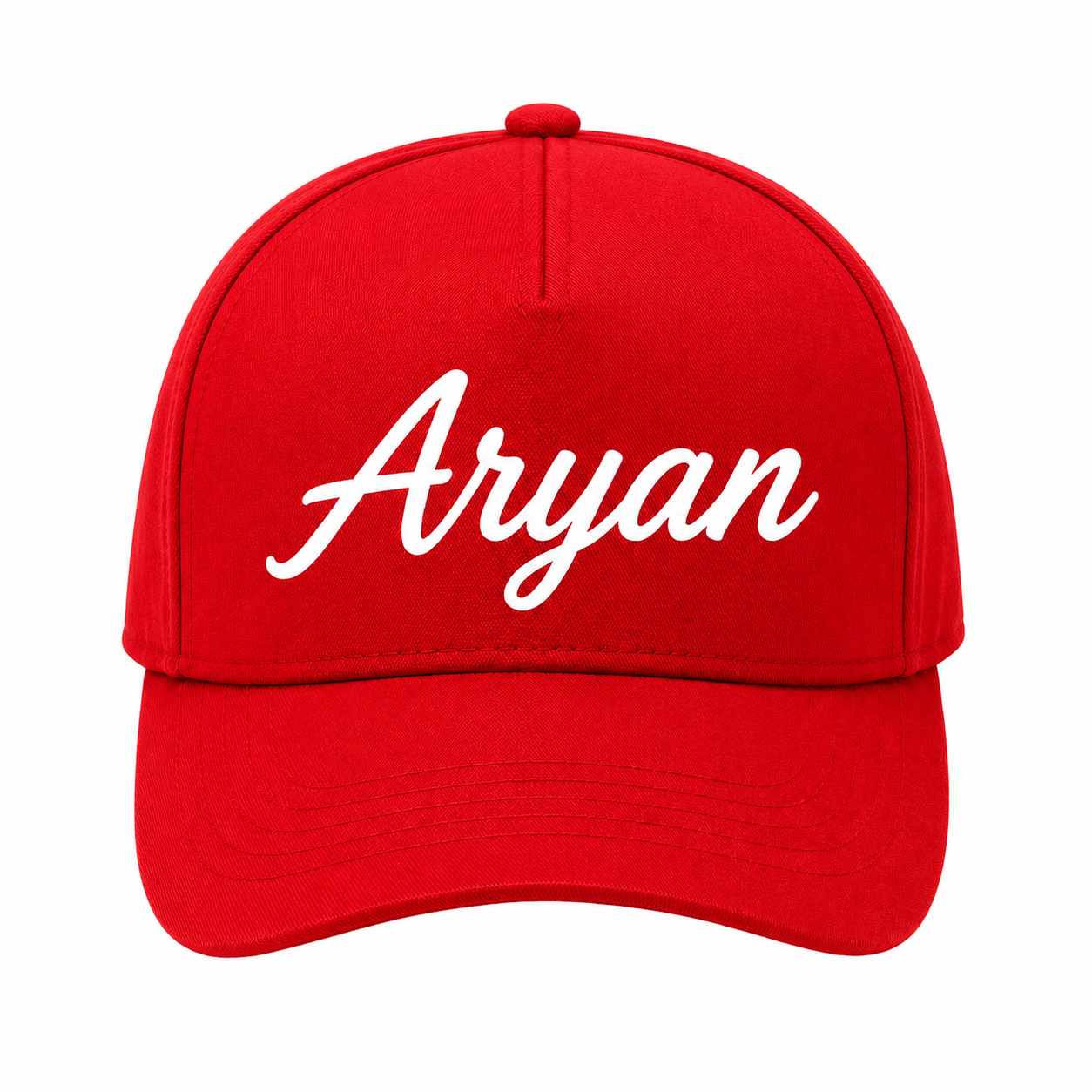 AICA Personalised Name Flex Cap for Kids | Free Size | Gifts for Kids (Red)