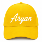 AICA Personalised Name Flex Cap for Kids | Free Size | Gifts for Kids (Yellow)