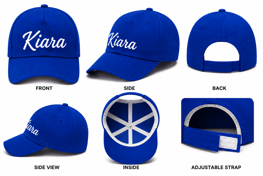 AICA Personalised Name Flex Cap for Kids | Free Size | Gifts for Kids (RoyalBlue)
