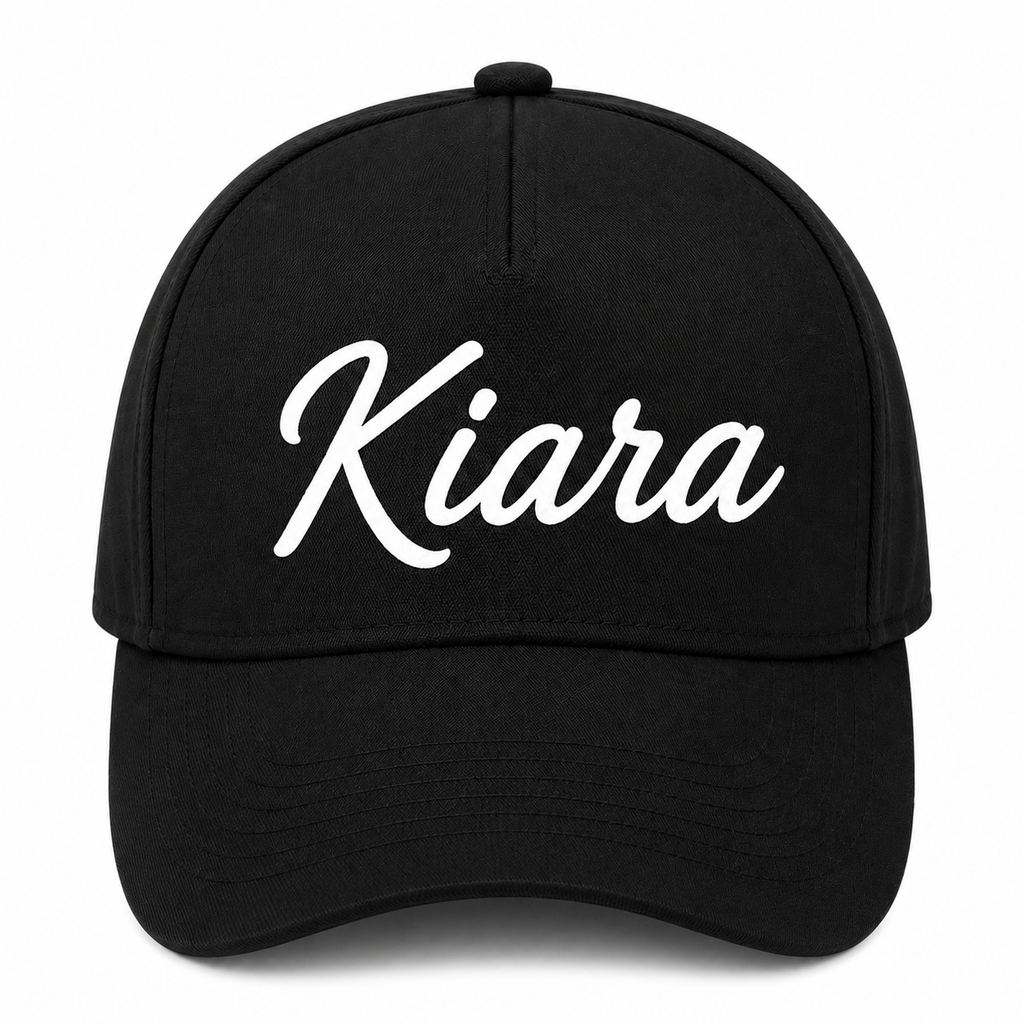 AICA Personalised Name Flex Cap for Kids | Free Size | Gifts for Kids (Black)