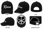 AICA Personalised Name Flex Cap for Kids | Free Size | Gifts for Kids (Black)