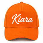 AICA Personalised Name Flex Cap for Kids | Free Size | Gifts for Kids (Orange)