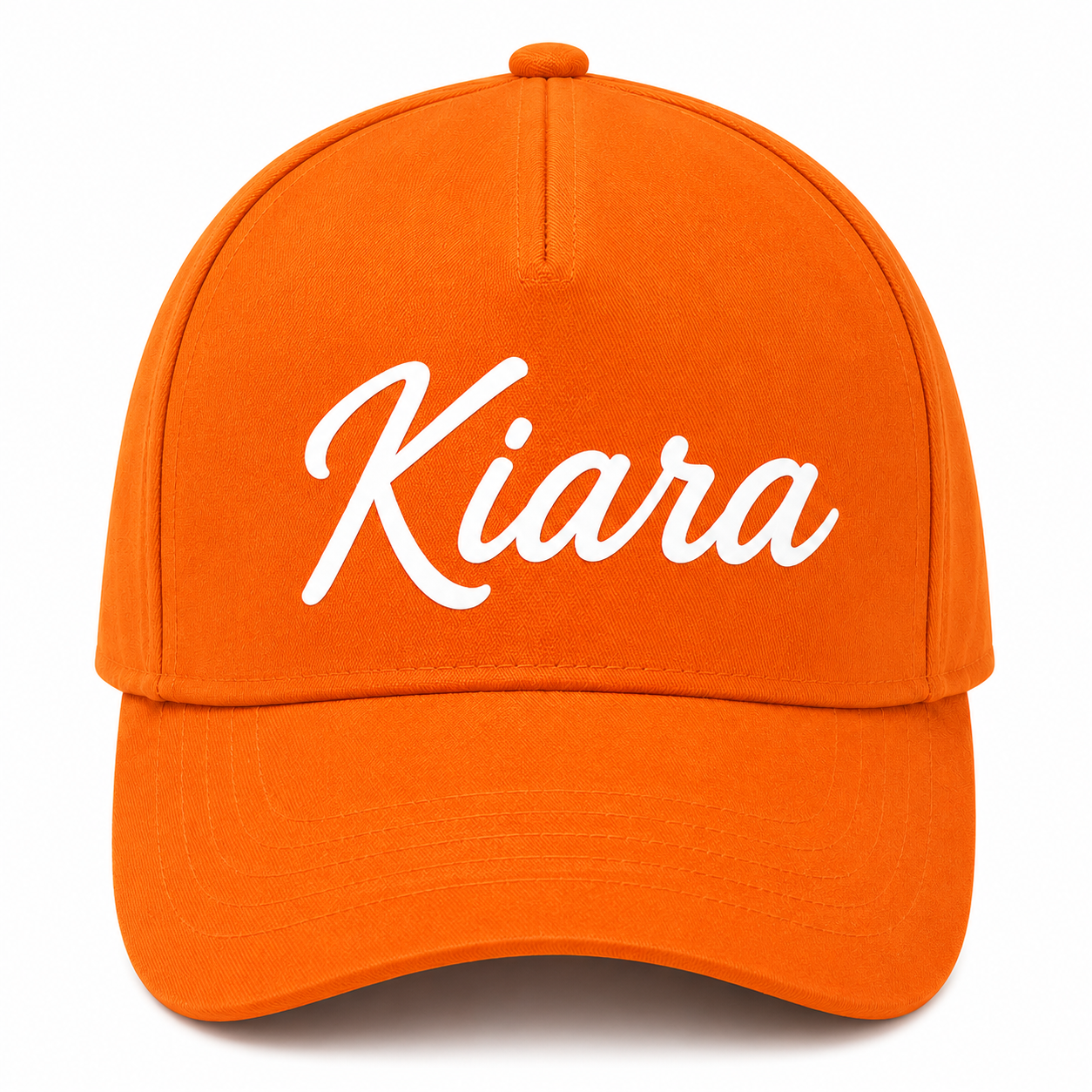 AICA Personalised Name Flex Cap for Kids | Free Size | Gifts for Kids (Orange)
