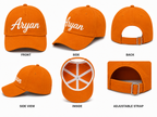 AICA Personalised Name Flex Cap for Kids | Free Size | Gifts for Kids (Orange)