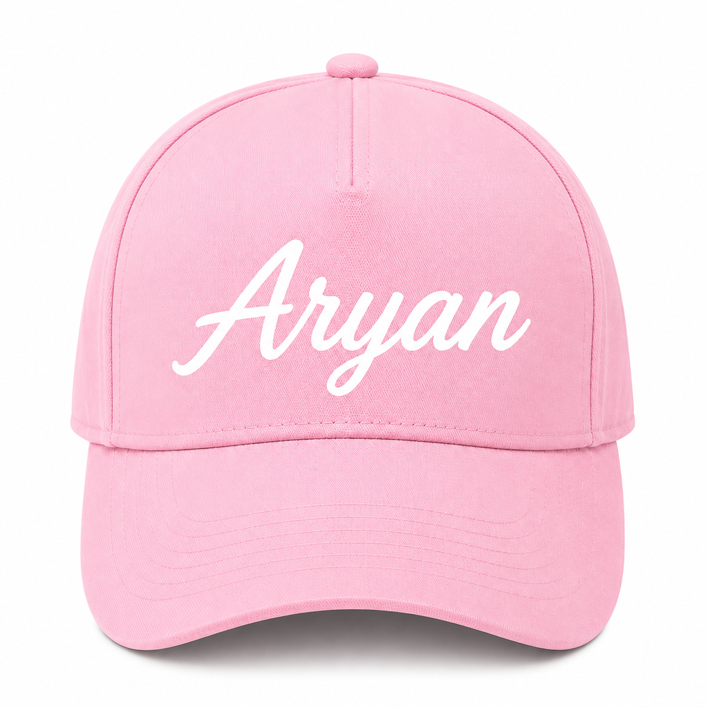 AICA Personalised Name Flex Cap for Kids | Free Size | Gifts for Kids (Pink)