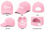 AICA Personalised Name Flex Cap for Kids | Free Size | Gifts for Kids (Pink)