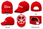AICA Personalised Name Flex Cap for Kids | Free Size | Gifts for Kids (Red)