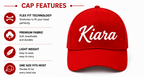 AICA Personalised Name Flex Cap for Kids | Free Size | Gifts for Kids (Red)