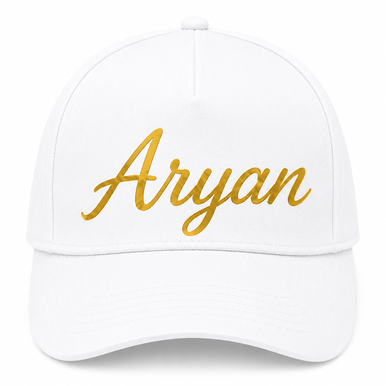AICA Personalised Name Flex Cap for Kids | Free Size | Gifts for Kids (White)