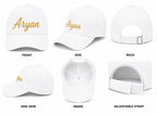 AICA Personalised Name Flex Cap for Kids | Free Size | Gifts for Kids (White)