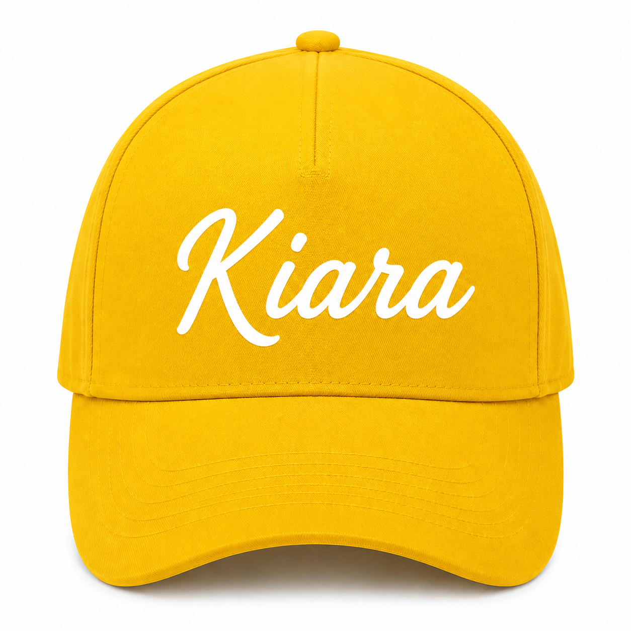 AICA Personalised Name Flex Cap for Kids | Free Size | Gifts for Kids (Yellow)