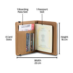 AICA Personalized Name & Charm Leather Passport Cover with 4 Card Slots, Secure Band & Boarding Pass Slot for Men & Women | Travel Passport Holder (Lightbrown)