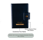 Aica Personalized Name & Charm Leather Notebook Diary Organizer - A5 Size, 200 Ruled Pages (Navy Blue) for Men & Women | Customized Gift for Women Wife Mom Mother Sister | Journal for Personal Use