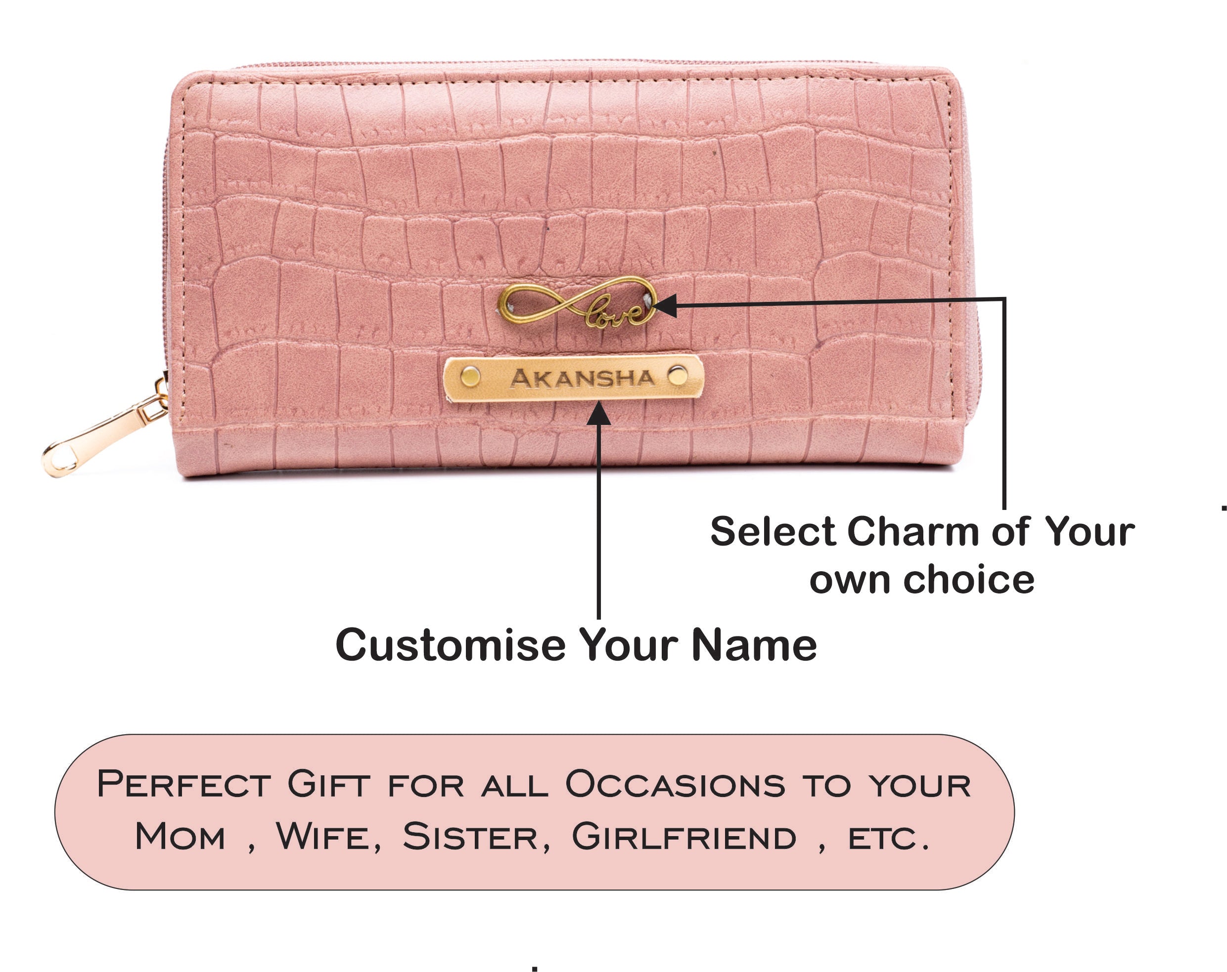 Personalized Self -Textured Womens Wallet (NudePink)