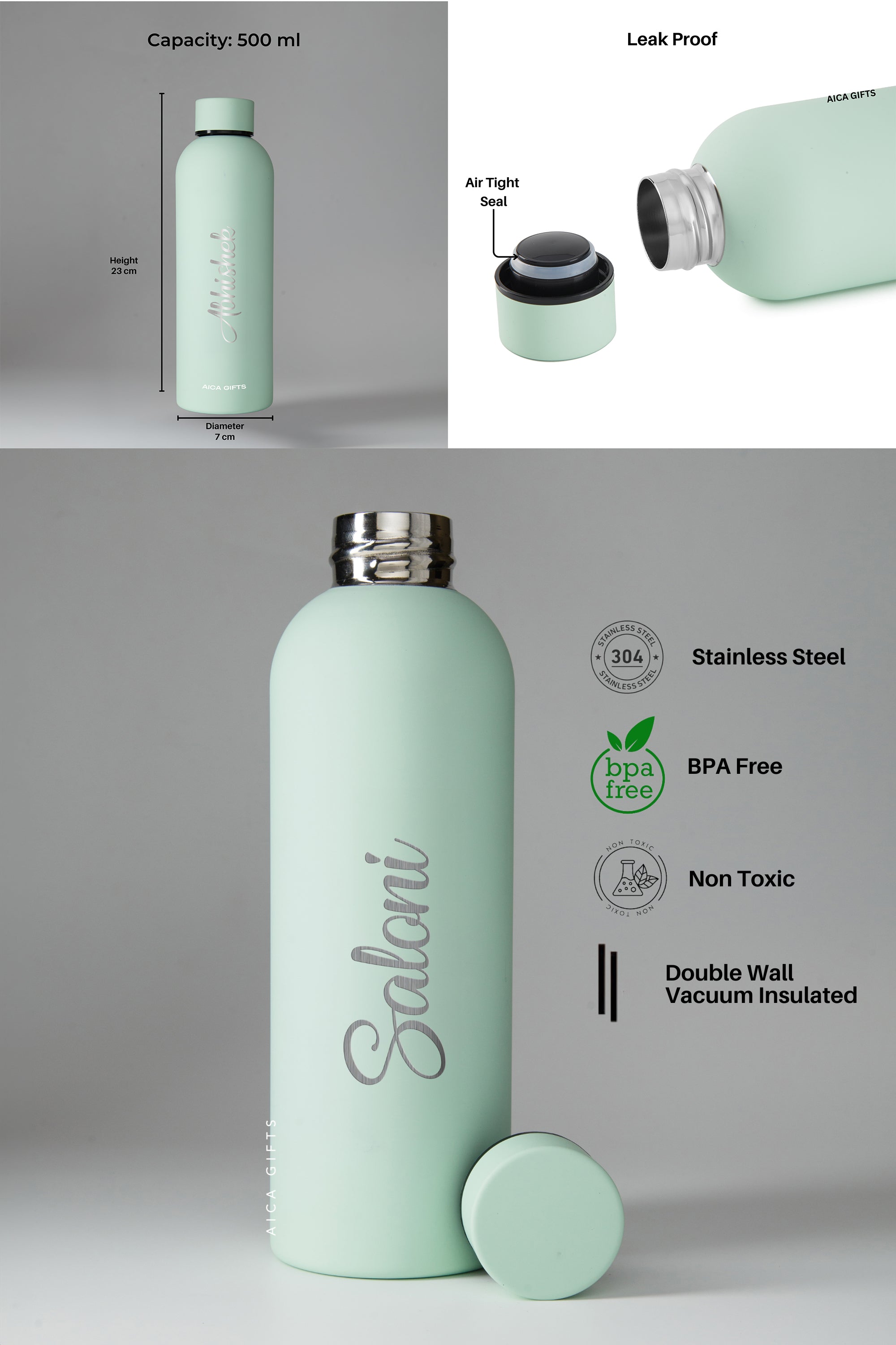 Personalized Bottle - Pista Green