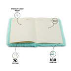 AICA Personalized Embroidery Patch Name Soft Fur Diary A5 Size 160 Pages (Mintgreen) For Girls & Boys|Customized Cute Plush Personal Journal| Diary for Girls Aesthetic | Diary for Kids| Gifts for Boys