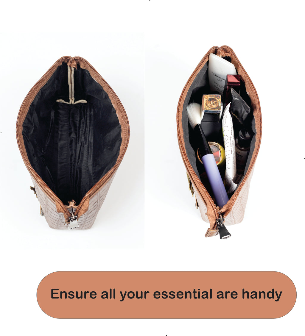 Personalized Toiletry Pouch  – Brown
