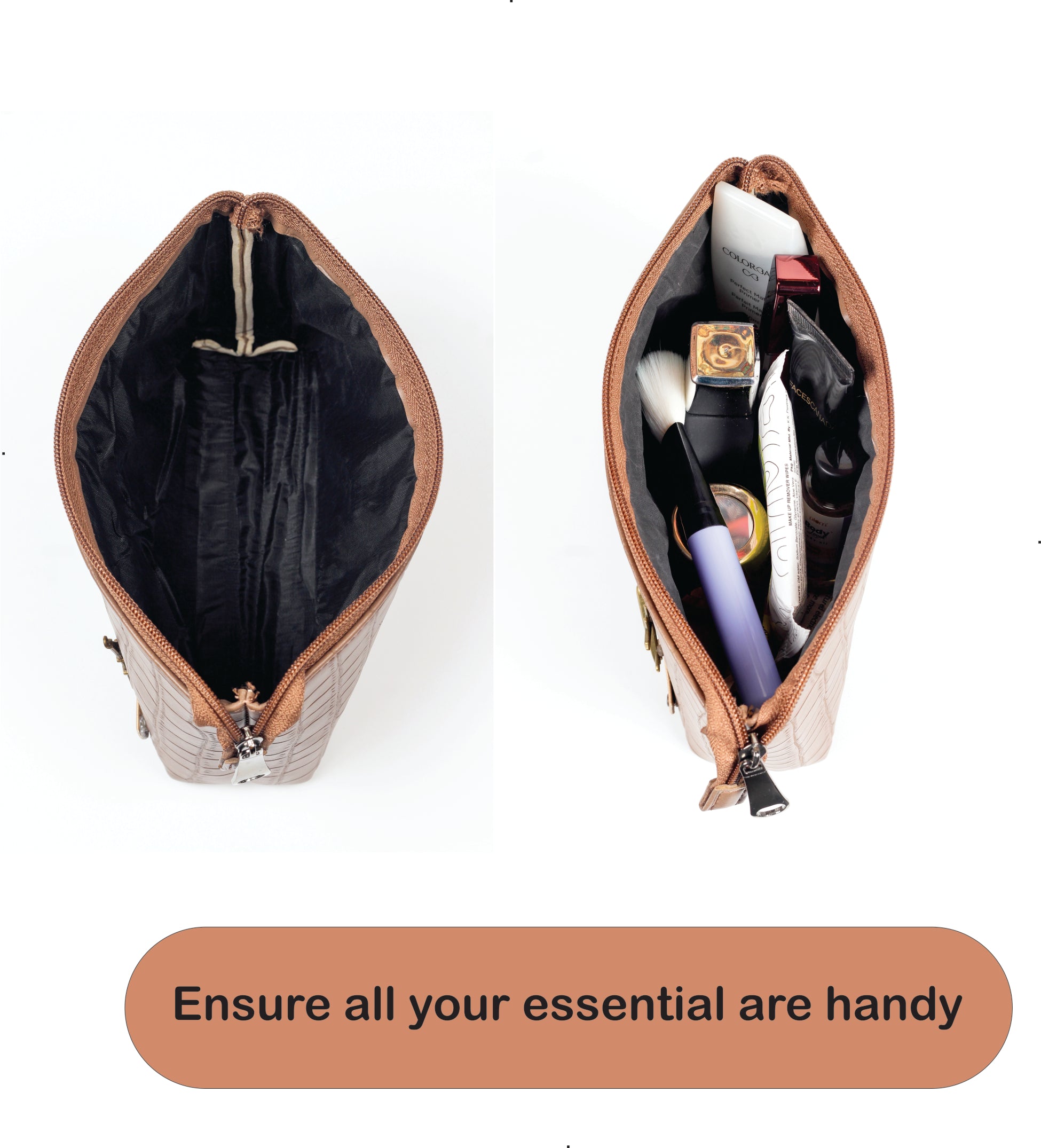 Personalized Toiletry Pouch  – Brown