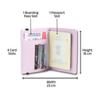 AICA Personalized Name & Charm Leather Passport Cover with 4 Card Slots, Secure Band & Boarding Pass Slot for Men & Women | Travel Passport Holder (Purple)