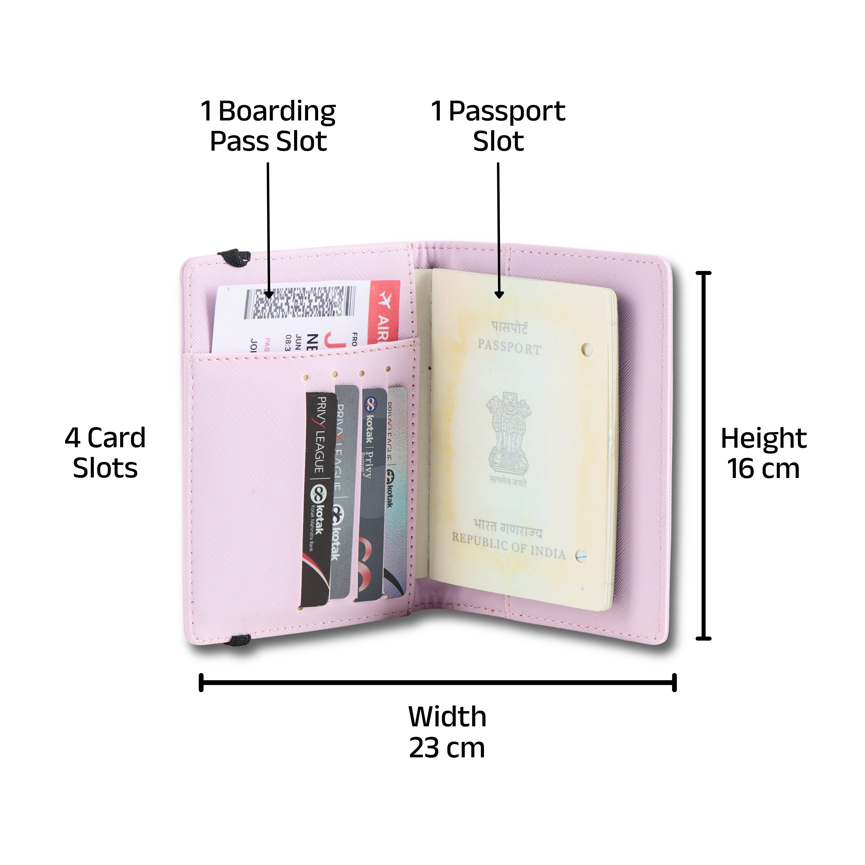 AICA Personalized Name & Charm Leather Passport Cover with 4 Card Slots, Secure Band & Boarding Pass Slot for Men & Women | Travel Passport Holder (Purple)