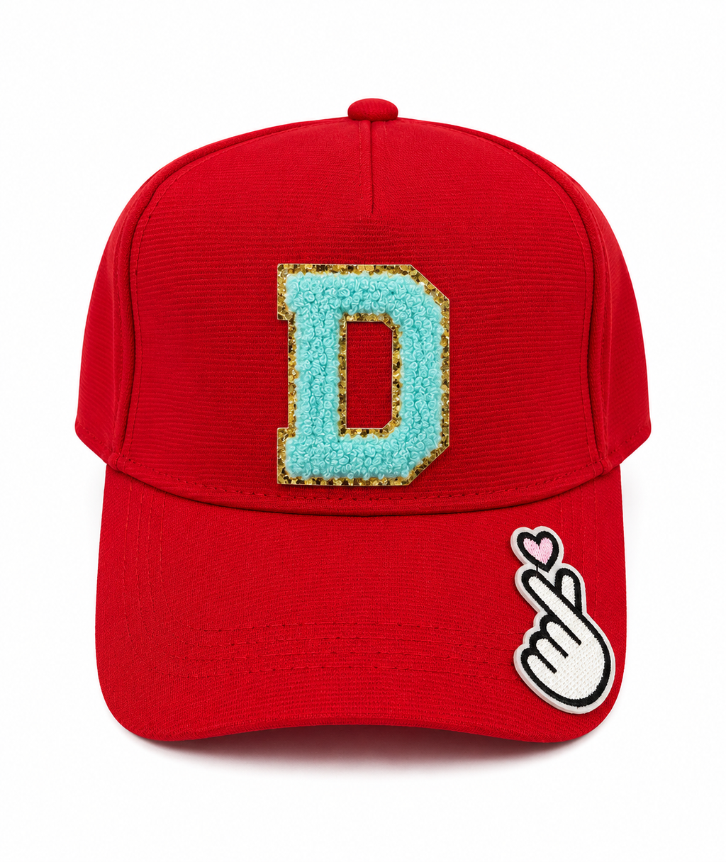 AICA Personalized Kids Cap with Initial Letter & Patch | Adjustable Summer Hat for Boys & Girls | Custom Children Cap for Travel, School Trips, Picnic, Outdoor Activities, Casual Wear & Return Gifts
