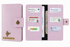 AICA Personalized Name & Charm Long Leather Car Document Holder with RC, Insurance Papers, Card Slots & Cash Compartment for Men & Women (Purple)