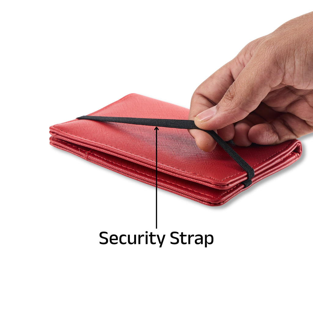 AICA Personalized Name & Charm Leather Passport Cover with 4 Card Slots, Secure Band & Boarding Pass Slot for Men & Women | Travel Passport Holder (Red)