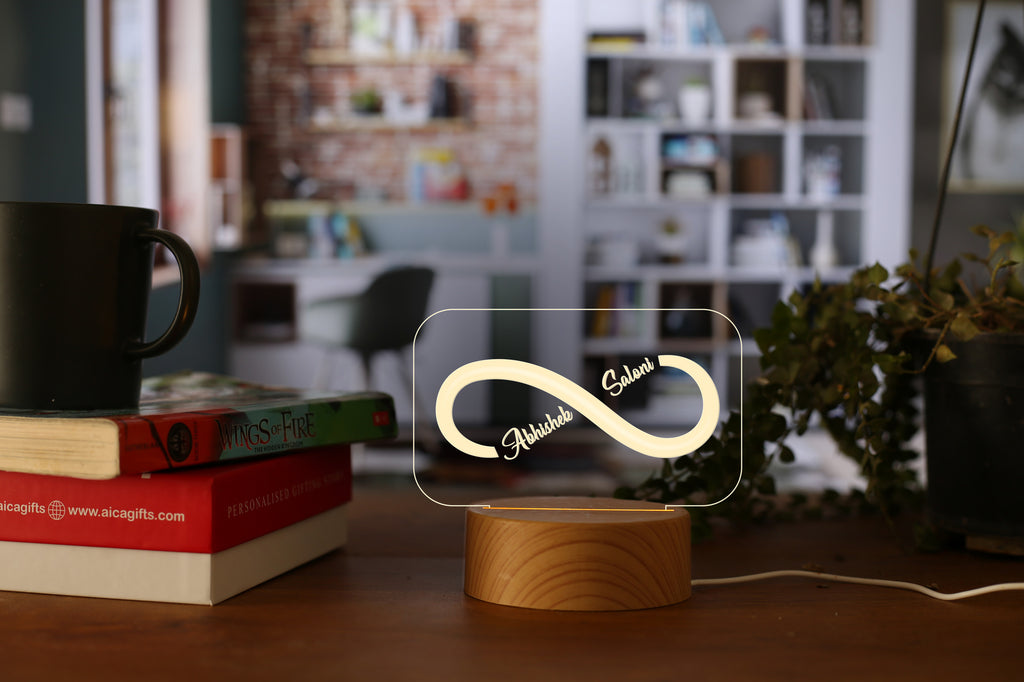 Personalized Couple Name Infinity LED Night Table Lamp