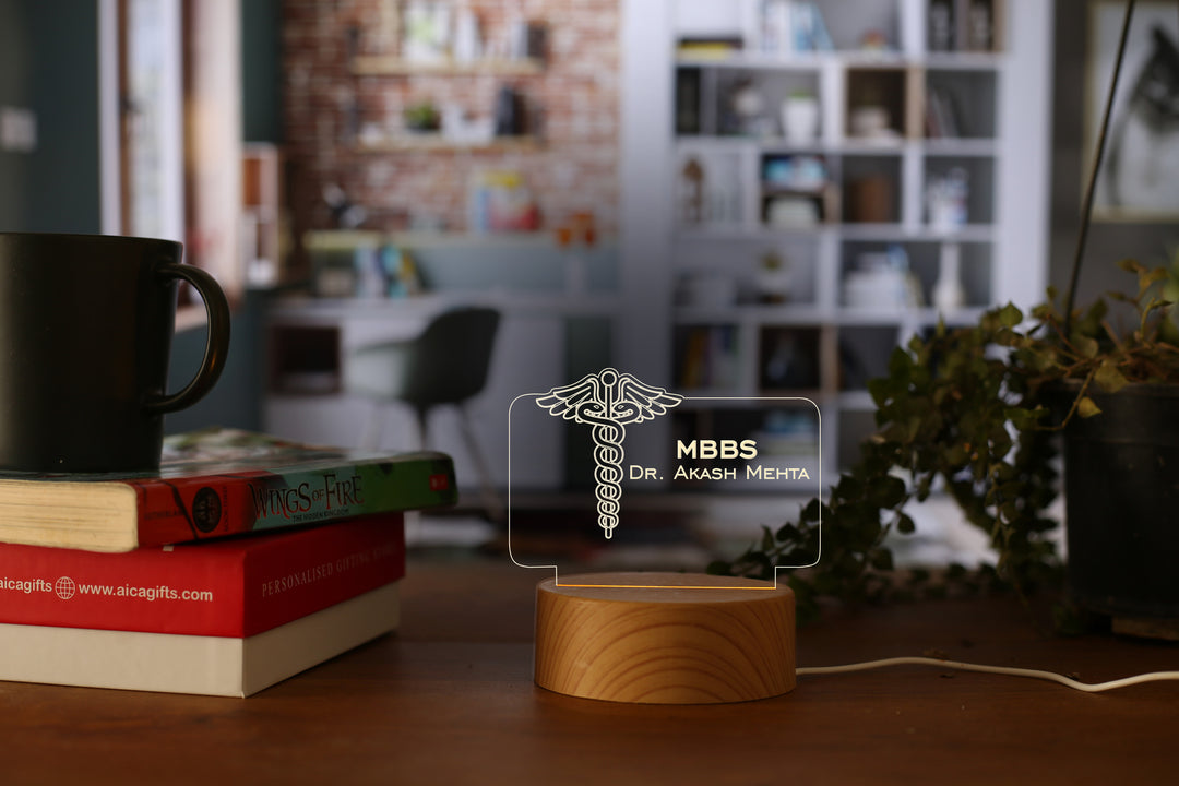 AICA Personalized Name & Degree Doctor LED Table Lamp
