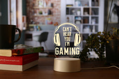 AICA 3D Illusion CAN’T HEAR You …I AM GAMING Led Night Table Lamp