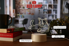 AICA 3D Illusion CAT LED Night Table Lamp