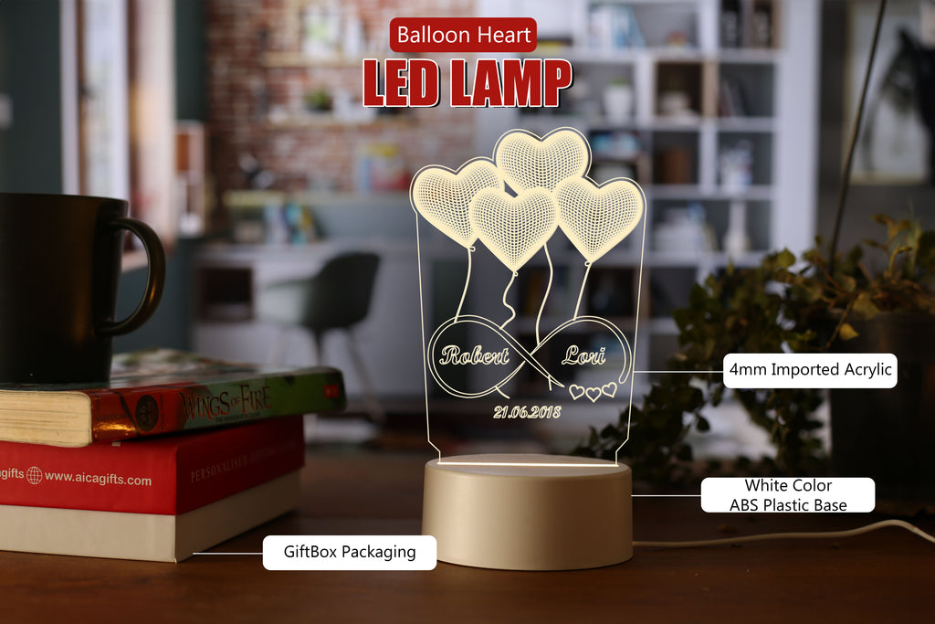 Personalized Couple Name & Date LED Night Lamp