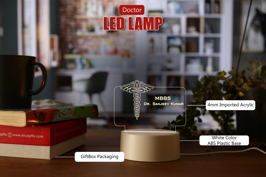 AICA Personalized Name & Degree Doctor LED Table Lamp