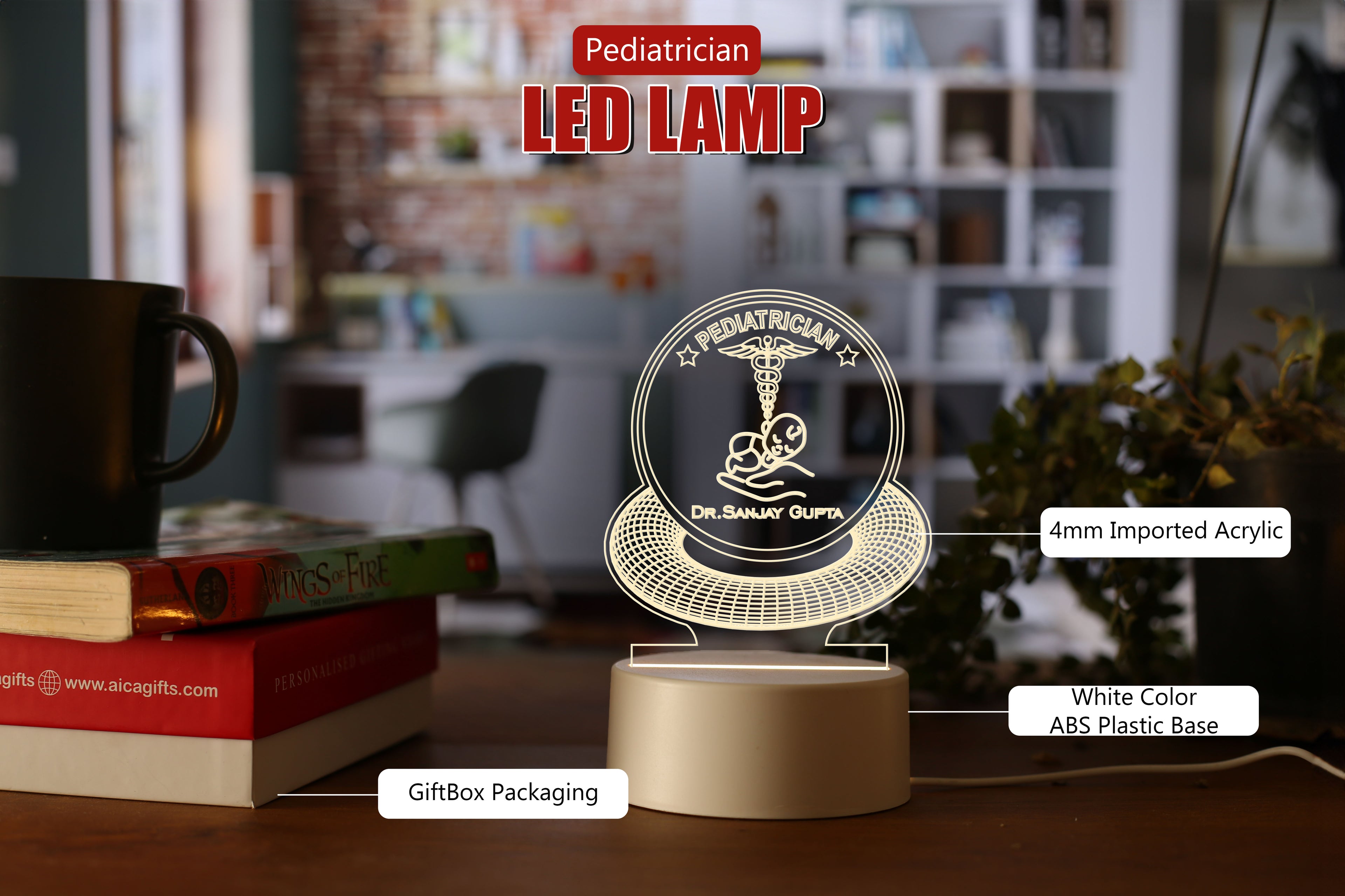 Personalized Pediatrician Doctor (Child Specialist Doctor) - LED  Lamp